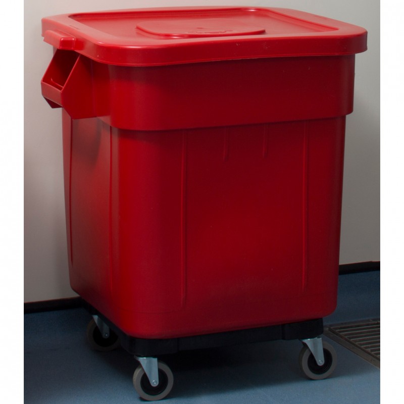 Huskee Bin With Lid & Wheels Red