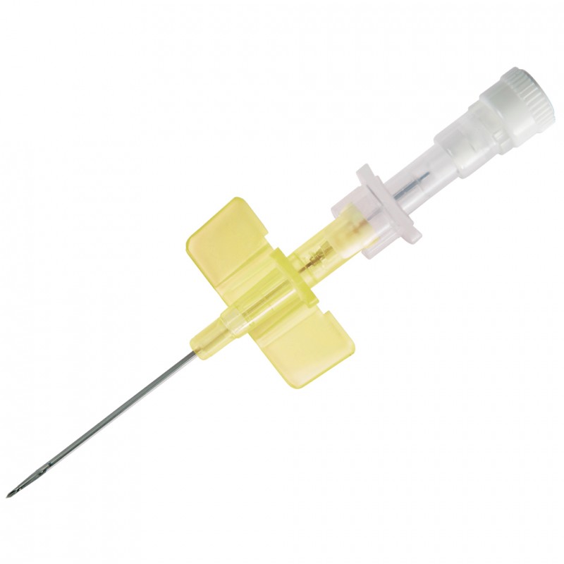 SentraCan Safety Non Ported Winged IV Cannula G Yellow Mm