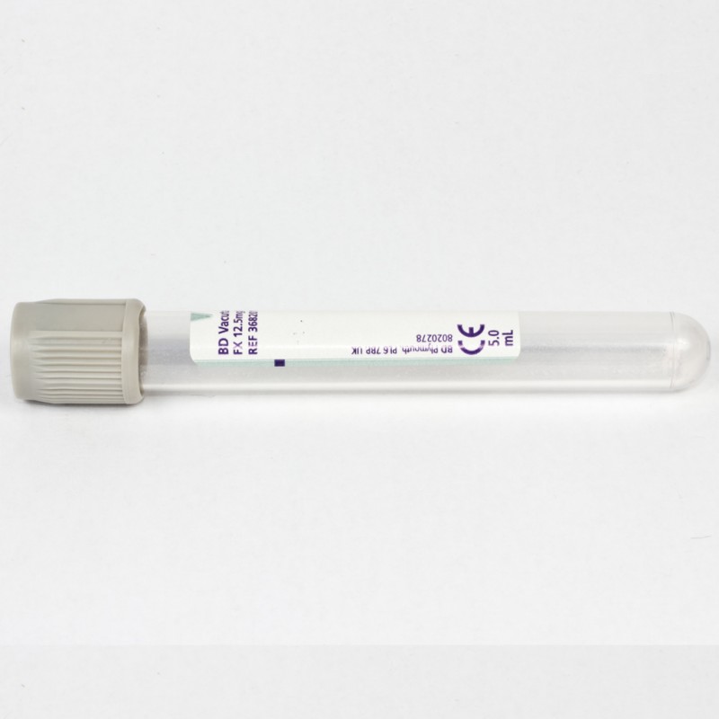 Vacutainer Plastic 5ml Grey 13 x 100mm Hemogard Cap