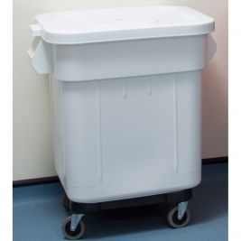 HUSKEE BIN WITH LID & WHEELS WHITE 140L