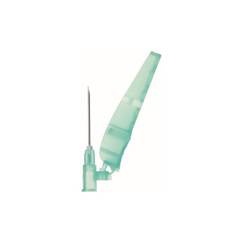 SOL-CARE™ Safety Hypodermic Needles 21G (Green) 1 Inch