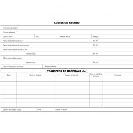 ADMISSIONS RECORD BOOK