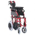 XS Aluminium Transit Wheelchair 50cm Seat Red