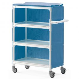 MLC CLEAN LINEN DIST CARTS 3 SHLVES BLUE