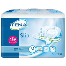 TENA SLIP PLUS MEDIUM BLUE (CASE) 3X30