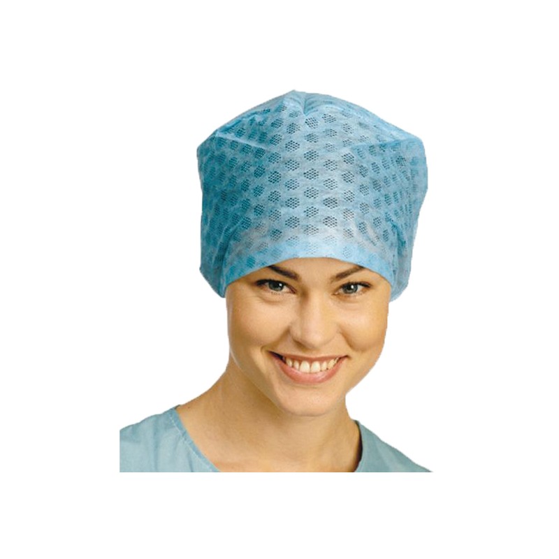 Barrier Surgical Cap Extra Comfort Miss Style Elastic Blue